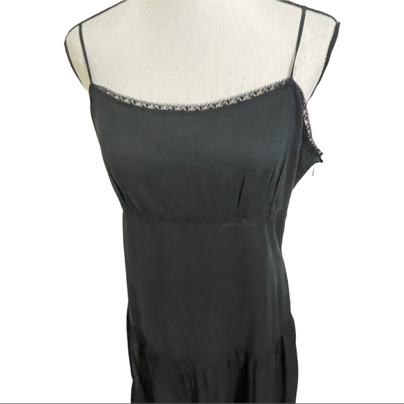 Tommy Hilfiger maxi dress size 10 tierd cotton with lace inserts black. - Picture 2 of 15